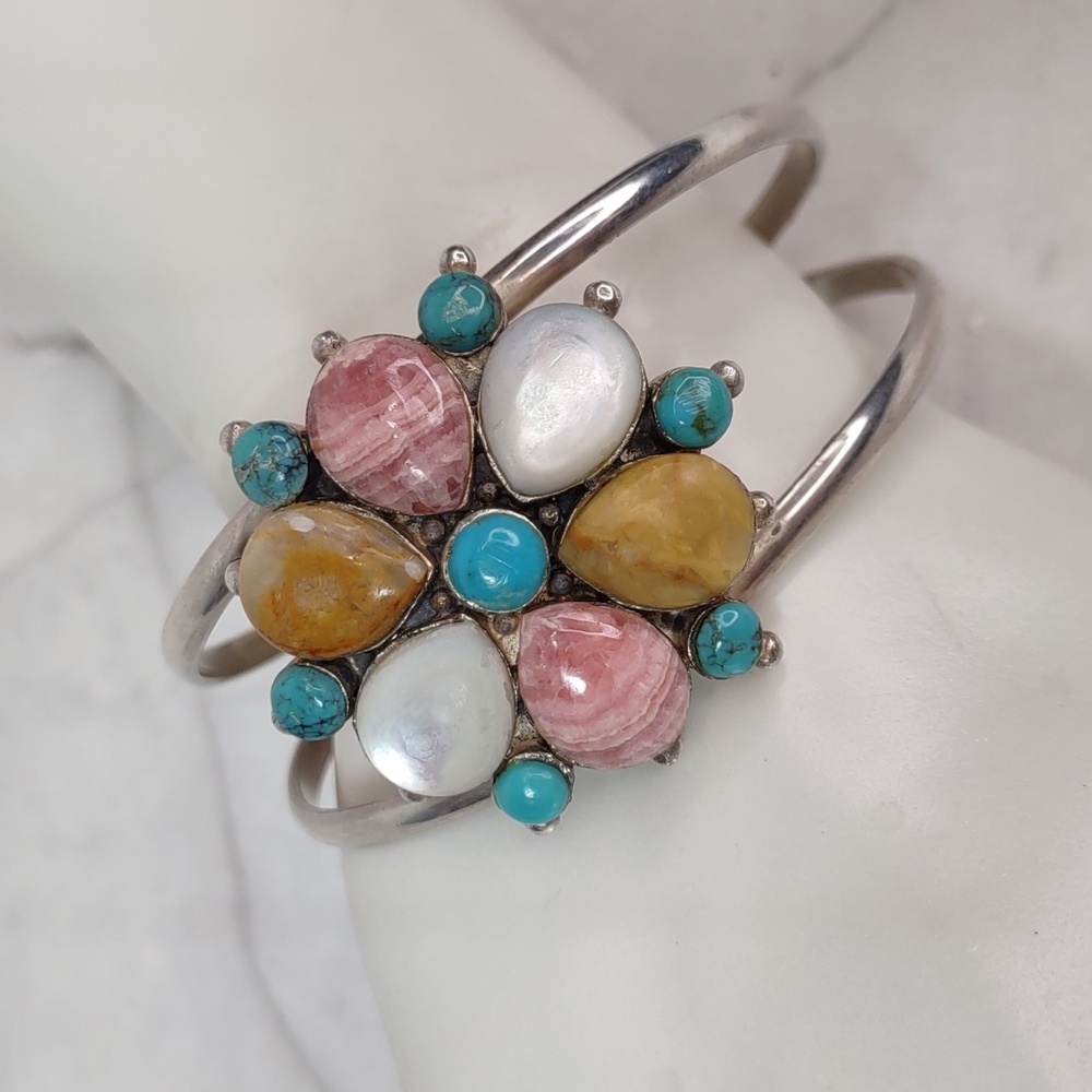 Barse Multi Stone Sterling Silver Cuff Bracelet